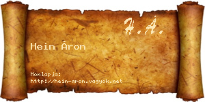 Hein Áron névjegykártya